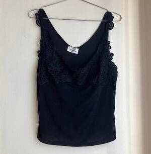Vintage Black V-Neck Blouse by Jennie